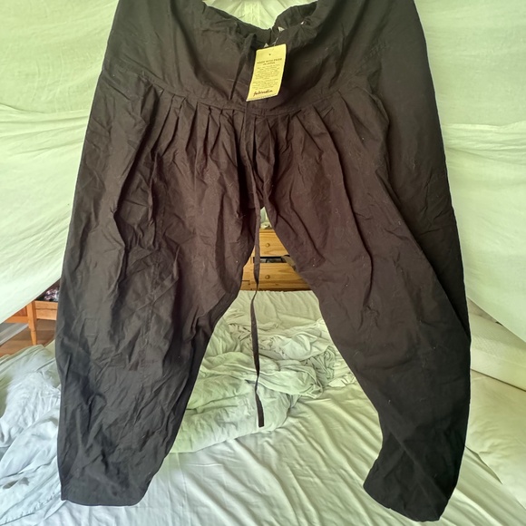 FabIndia new with tags black cotton pleated shalwar/ harem pants - Picture 1 of 5